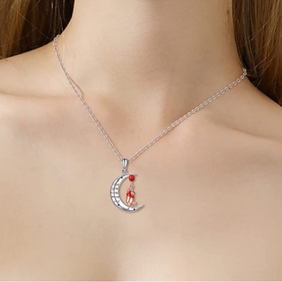 Winnie the Pooh Red Balloon I Love You to the Moon and Back Necklace - Picture 4 of 6